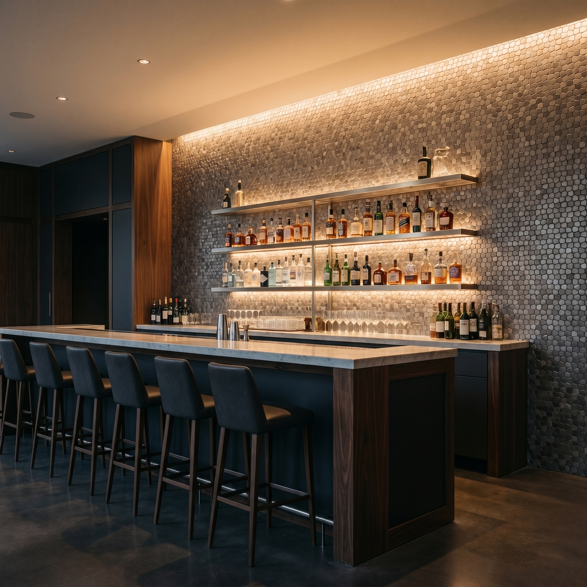 Peel and Stick Backsplash | Pentagon 3D Gray | 11.1×11.1"