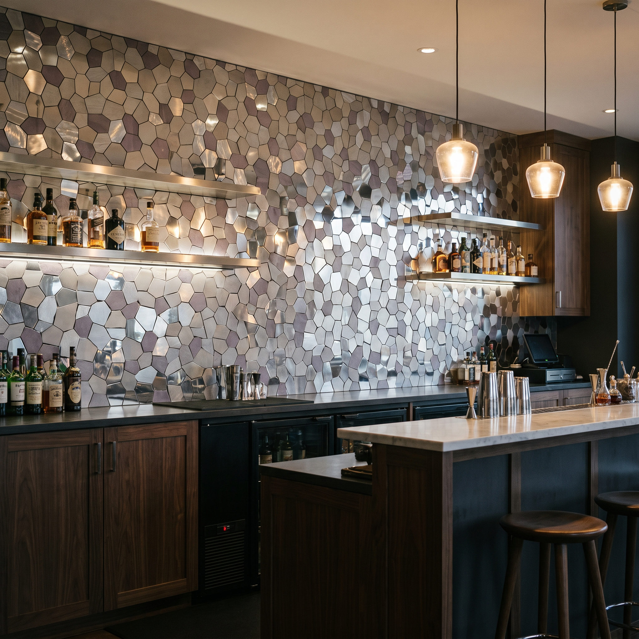 Peel and Stick Backsplash | Polygon Gray | 11.81×10.31"