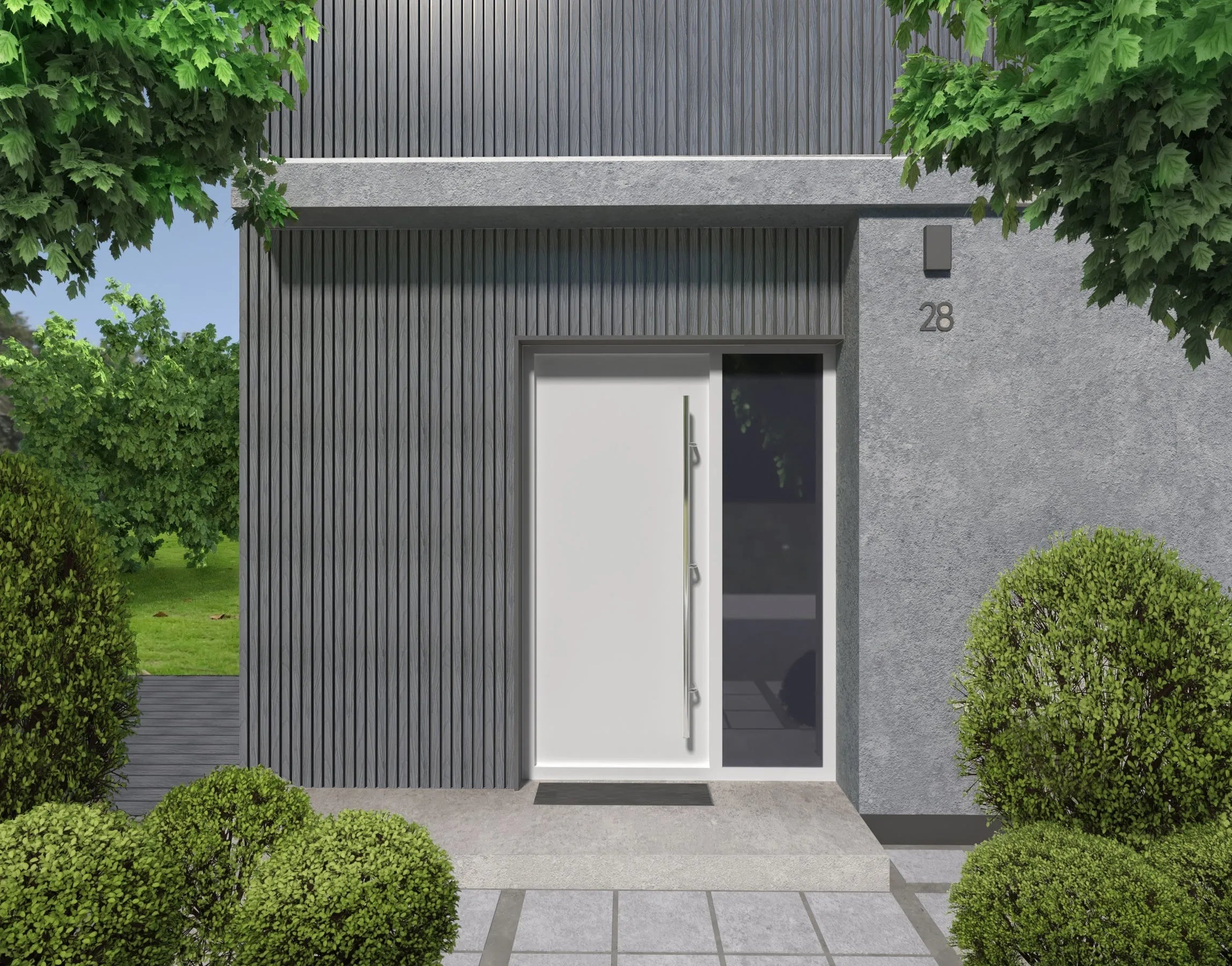 Exterior Wall Panel Stone Gray 94.5" | Garden | 3D Wood Grain